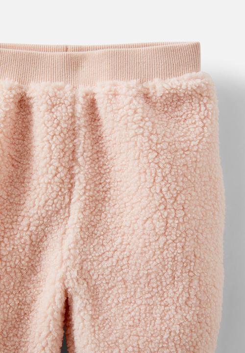 Cotton On - Teddy fleece trackpant - pink pearl
