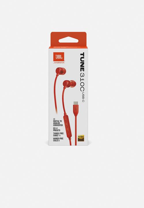 JBL - T310C USB-C In-Ear Headphones - Red