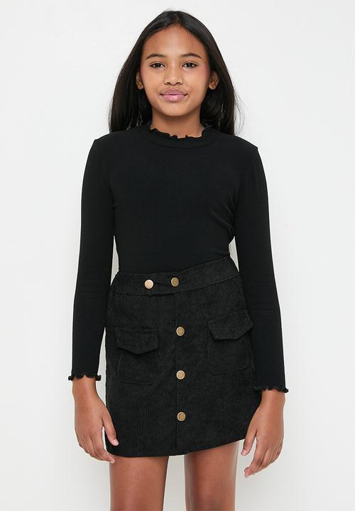 Pop Candy - Cord mini skirt - black