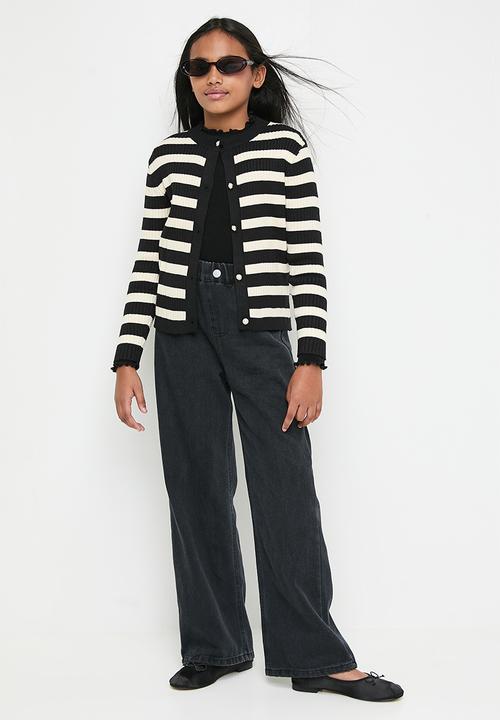 Pop Candy - Striped cardigan - black & white 