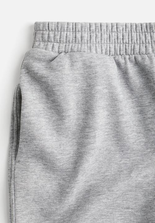H&M - High-waisted joggers - light grey marl 