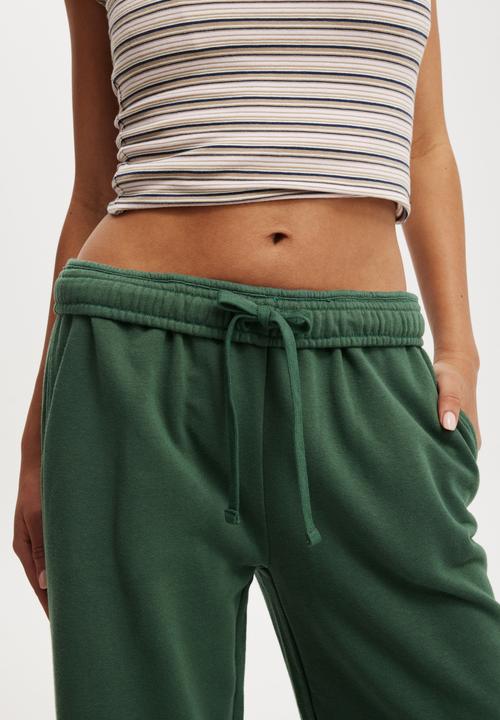 Cotton On - Classic fleece wide leg sweatpant - heritage green
