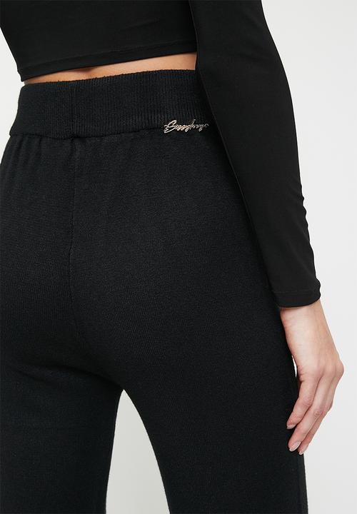 SISSY BOY - WILLOW: Basic Wide-Leg Knit Pants - Black