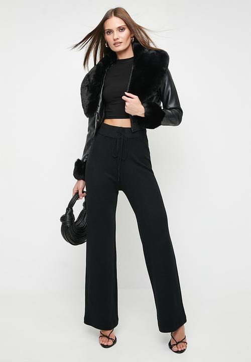 SISSY BOY - WILLOW: Basic Wide-Leg Knit Pants - Black