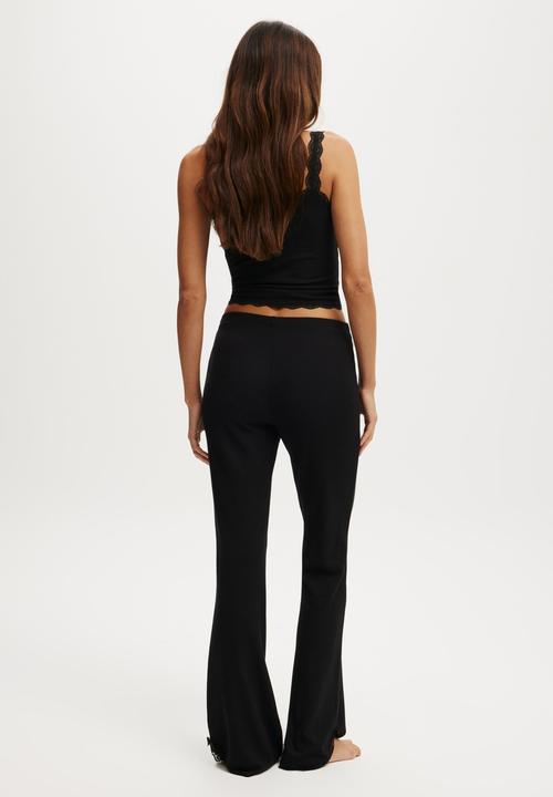 Cotton On - Waffle Lace Flare - Black