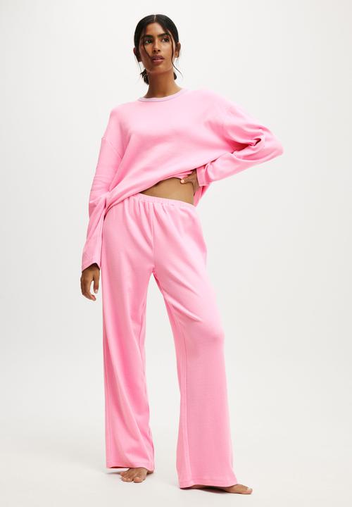 Cotton On - Pointelle Long Sleeve Sleep Set - Pink Dusk