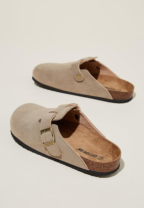 Cotton On - Closed toe buckle slide - taupe