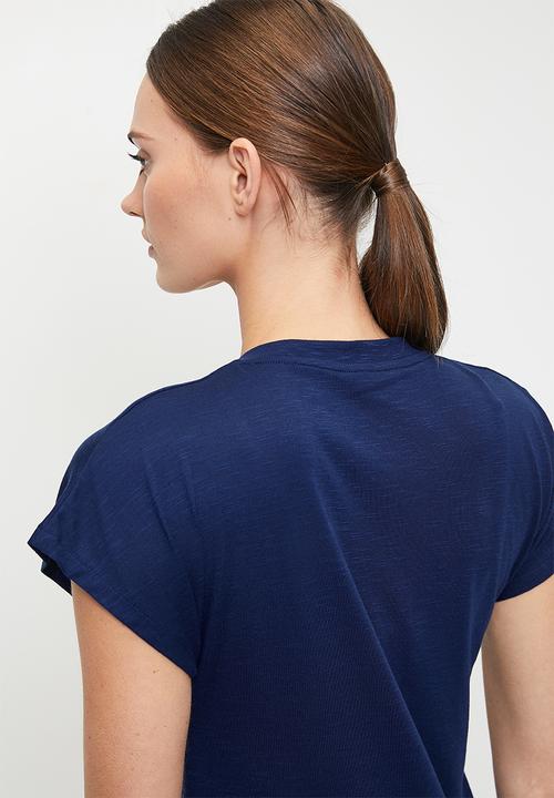 adidas Performance - Linear logo Tee - Dark Blue/White