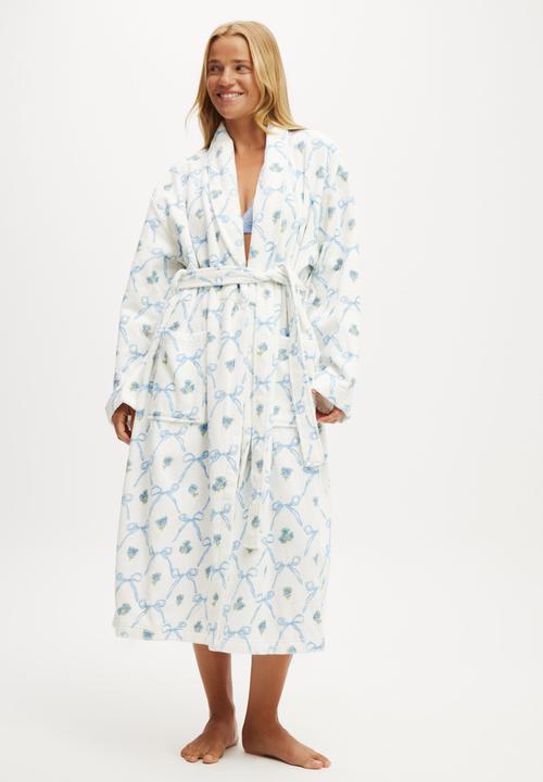 Cotton On - Luxe Terry Robe - Lola Bows Blues