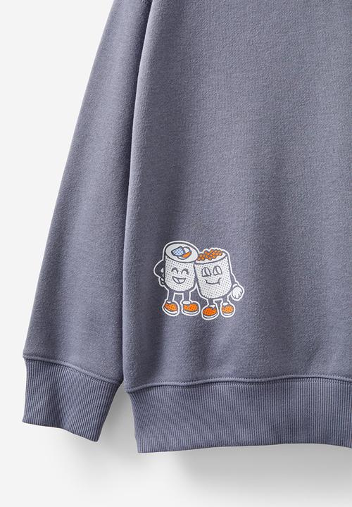 Cotton On - Sammy oversize hoodie - steel/sushi squad