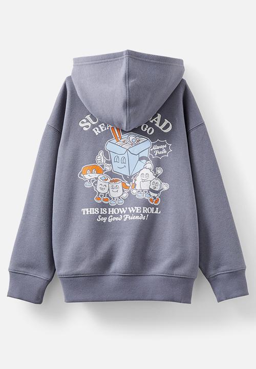 Cotton On - Sammy oversize hoodie - steel/sushi squad