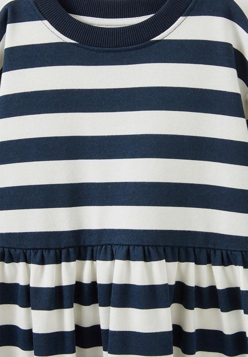 Cotton On - Sammy fleece dress - squid ink/stripe
