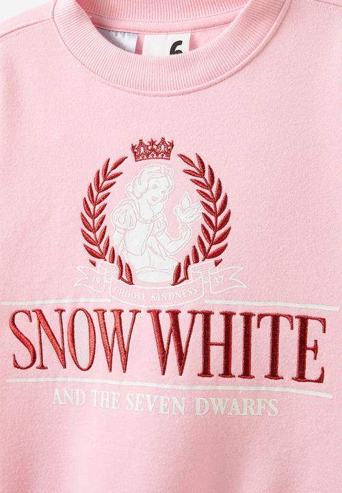 Cotton On - License sammy oversized crew - lcn dis snow white /blush pink
