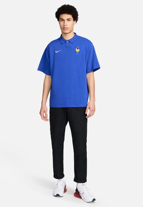 Nike - FFF  Football Oversized Polo - Bright Blue/Club Gold