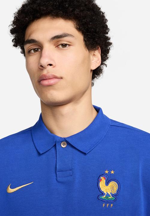 Nike - FFF  Football Oversized Polo - Bright Blue/Club Gold