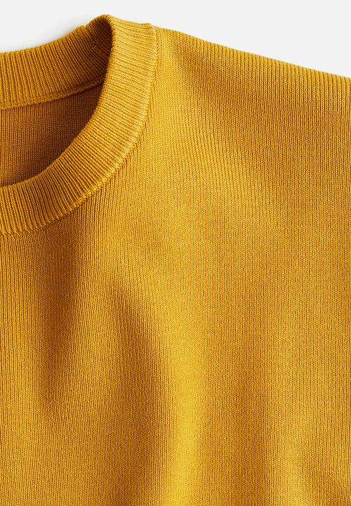 H&M - Fine-knit T-shirt -  mustard yellow 