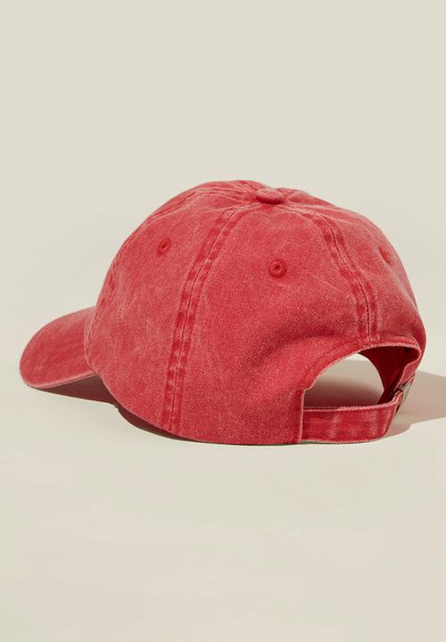 Rubi - Classic dad cap- daisy chain/washed red