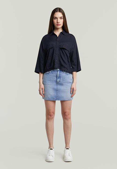 G-STAR - Viktoria Short Skirt Clean Edge Wmn - Sun Faded Blue Cape