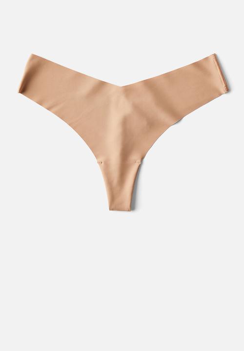Cotton On - The Invisible G String Brief 3 Pack - Black/Frappe/Maple Sugar