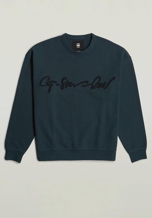 G-STAR - Chenille G-script loose r sw - legion blue