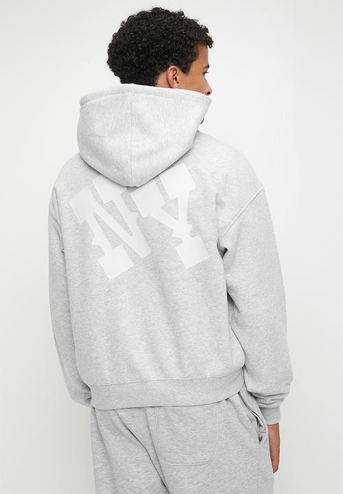 Cotton On - Box Fit Graphic Zip Up Hoodie - Grey Marle/Ny