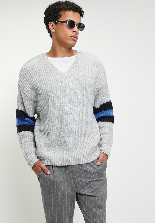 Cotton On - V Neck Knit - Grey Marle
