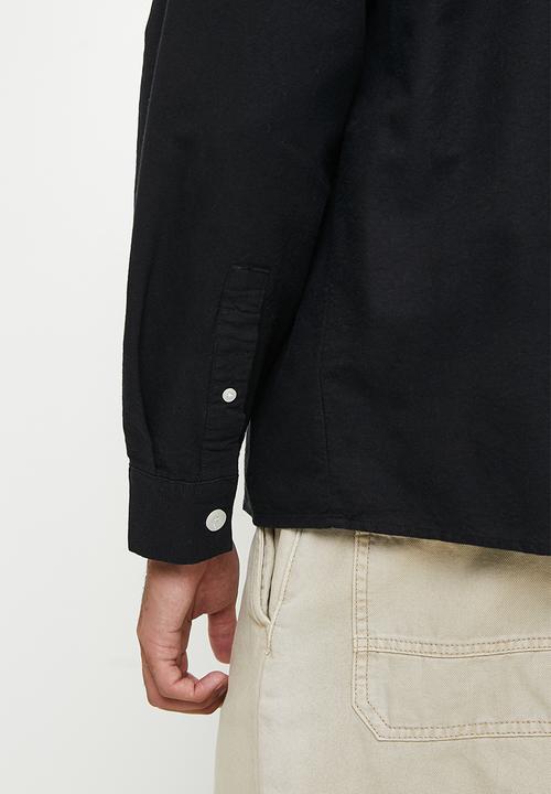 Cotton On - Bedford Long Sleeve Shirt - Black Emb