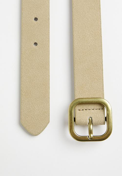 Rubi - Slim dad belt- tan micro/gold