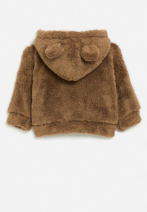 Pop Candy - Hooded zip thru jacket-brown