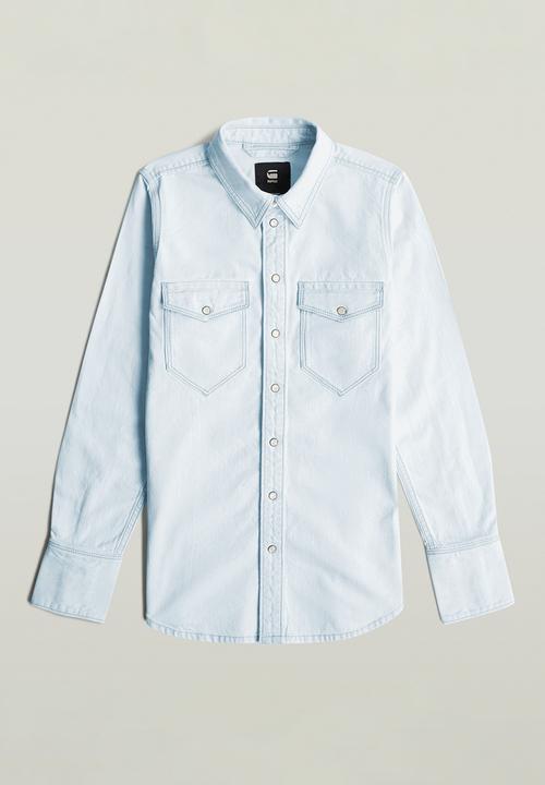 G-STAR - Slim Western Shirt l\s \Wmn - Beached Faded Seasalt