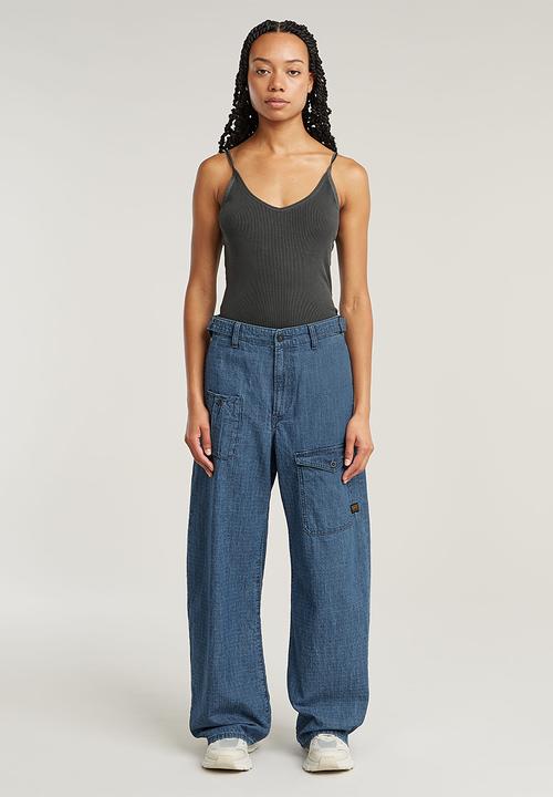 G-STAR - Belted Cargo Loose 2.0 Wmn - Faded  Indigo Ripstop