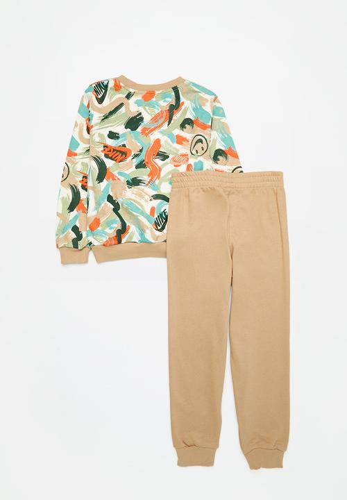 Nike - Nkb b nsw ey aop crew set - hemp