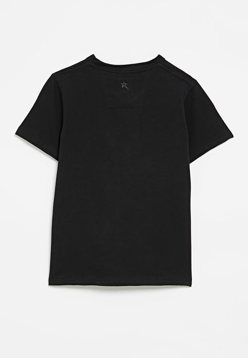 SOVIET - Boys Short Sleeve V-Neck Tee - Black