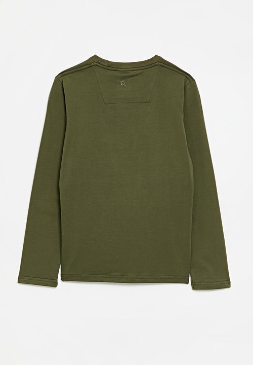 SOVIET - Boys Long Sleeve Crew Neck Tee - Olive