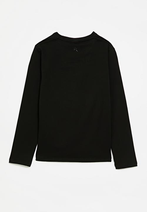 SOVIET - Boys Long Sleeve Crew Neck Tee - Black