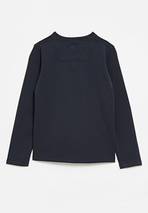 SOVIET - Boys Long Sleeve V-Neck Tee - Navy