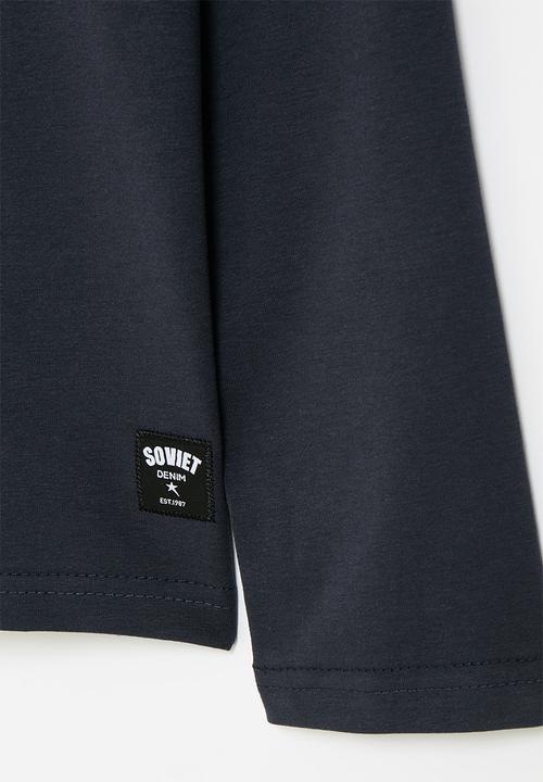 SOVIET - Boys Long Sleeve V-Neck Tee - Navy