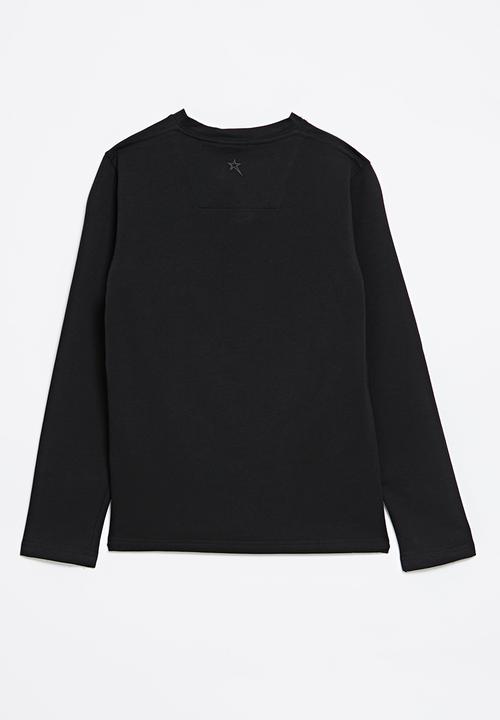 SOVIET - Boys Long Sleeve V-Neck Tee - Black