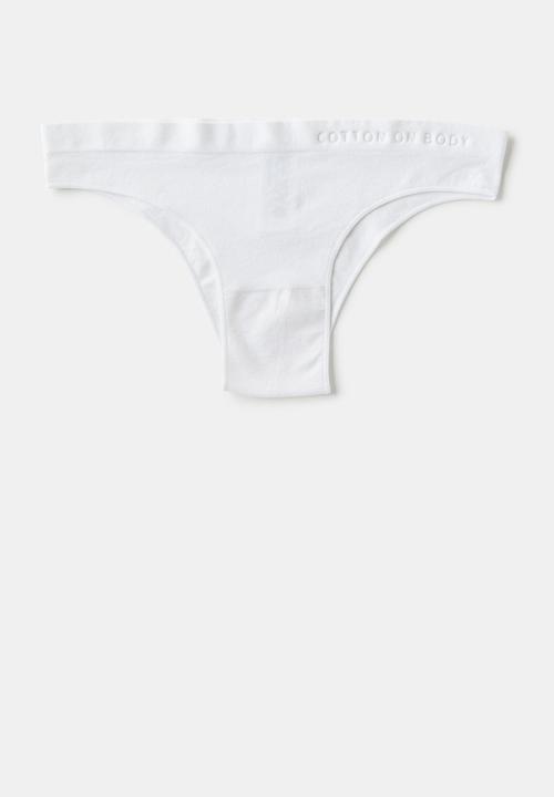 Cotton On - Seamless Hipster Cheeky Brief 3Pk - Black Deboss/White Deboss/Grey Marle Deboss