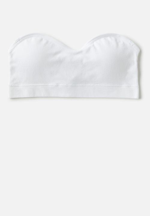 Cotton On - Seamless Sweetheart Padded Bandeau 2 Pack - (R) Black/ (R) White