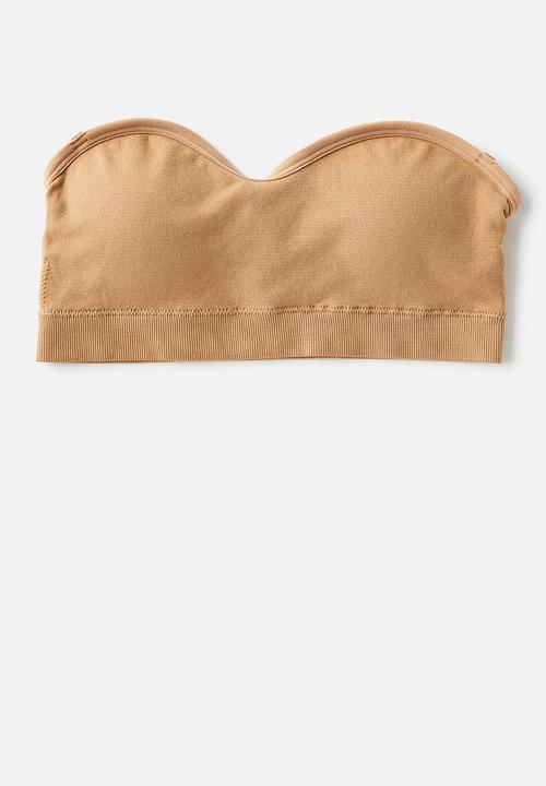 Cotton On - Seamless Sweetheart Padded Bandeau 2 Pack - (R) Maple Sugar/ (R) Frappe