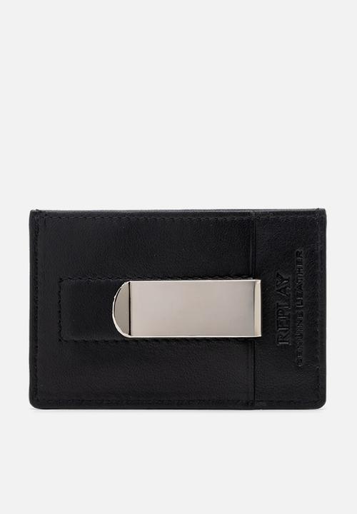 Replay - Sheep Plain Leather Wallet - Black