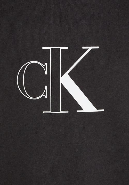 Calvin Klein - Outline Monologo Crew Neck - Ck Black