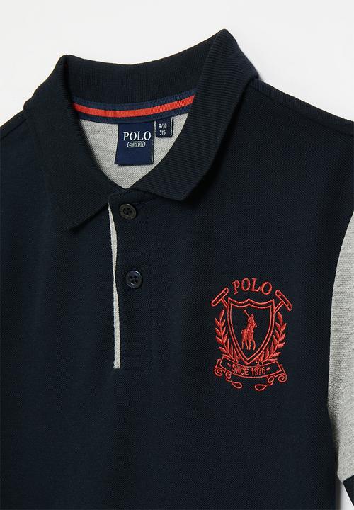 POLO - Boys dylan colour blocked short sleeve golfer - navy