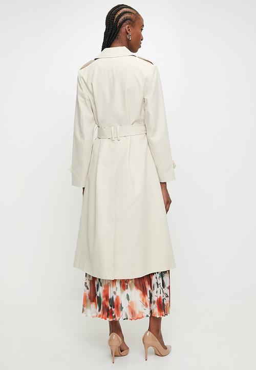 Pringle of Scotland - PRINGLE LADIES JENNA TRENCH COAT  - STONE