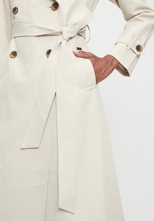 Pringle of Scotland - PRINGLE LADIES JENNA TRENCH COAT  - STONE