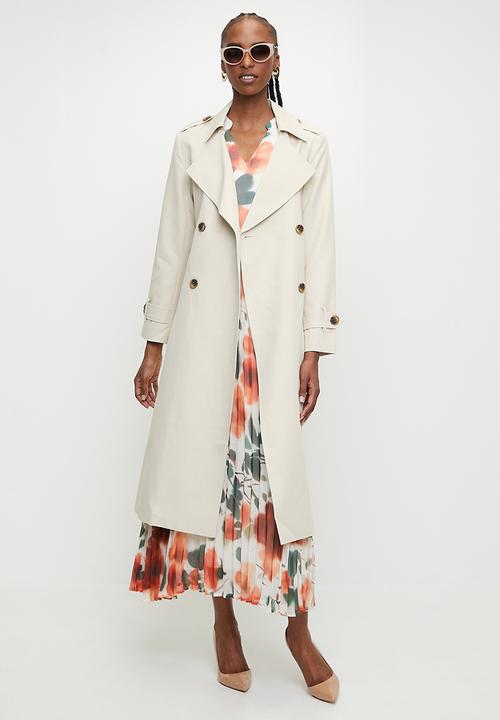Pringle of Scotland - PRINGLE LADIES JENNA TRENCH COAT  - STONE