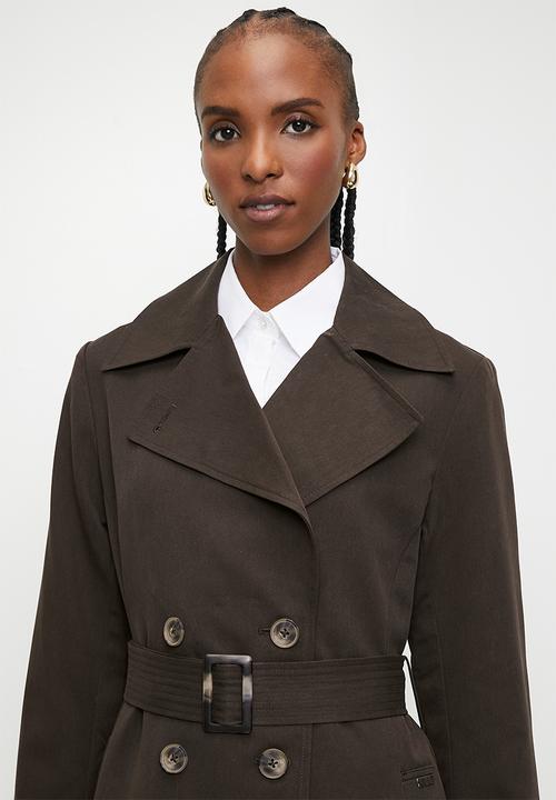 Pringle of Scotland - PRINGLE FELICITY LADIES TRENCH COAT - CHOCOLATE