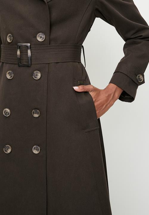 Pringle of Scotland - PRINGLE FELICITY LADIES TRENCH COAT - CHOCOLATE