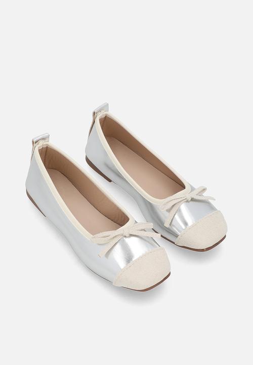Pop Candy - Contrast ballet pumps - silver